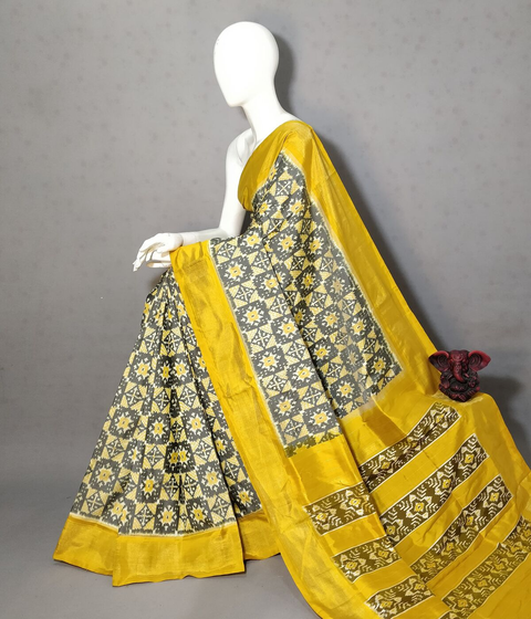 PGMRIDSS4S28BICD16- Ikat silk saree