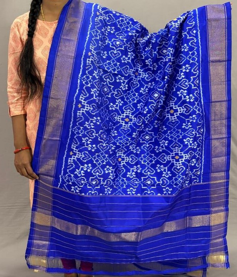 PSSIISDP4D29ECDC54- Ikat silk dupatta