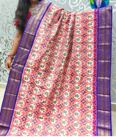 PSPHKBRS4V09FSDC02- Kanchi border Ikat silk saree