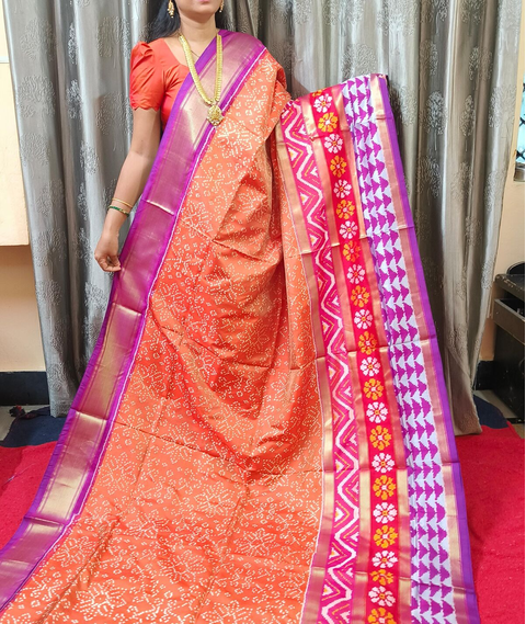 PGMRIDSS4S29BBDC30- Ikat silk saree