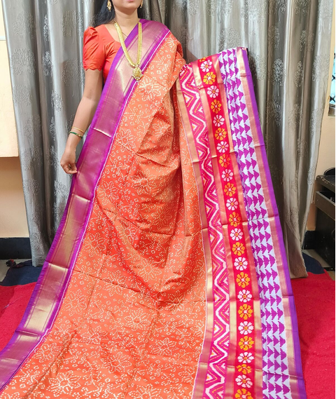 PGMRIDSS4O27BBCC06- Ikat silk saree