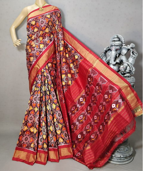 PRIHIDSS5J06BTCD13- Ikat silk saree