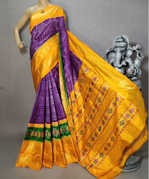 PRIHC3PS4O14NCCD08- Ikat silk saree