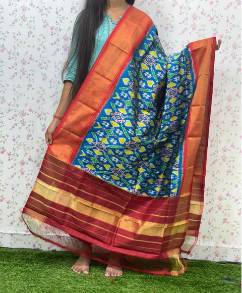 PSDHISDP4S23ZBCD44- Ikat silk dupatta