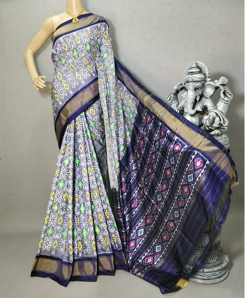 PRIHIDSS4D30BSCD28- Ikat silk saree