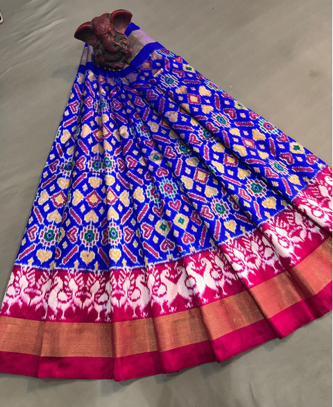 PGMRMSLG4V22EEDC11- Medium Size Ikat Silk Lehenga