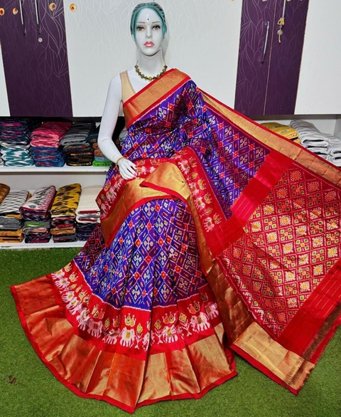 PSRGDSS5J12BSDC07- Ikat silk saree