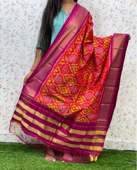 PSDHISDP4S23ZBCD71- Ikat silk dupatta