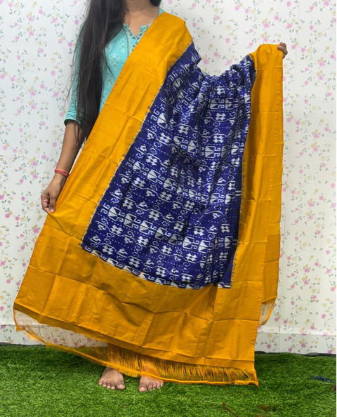 PSDHISDP4S23ZBCD51- Ikat silk dupatta