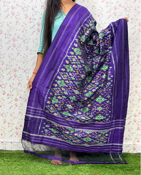 PSDHISDP4S23ZBCD42- Ikat silk dupatta