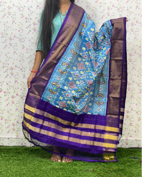 PSDHISDP4S23ZBCD55- Ikat silk dupatta