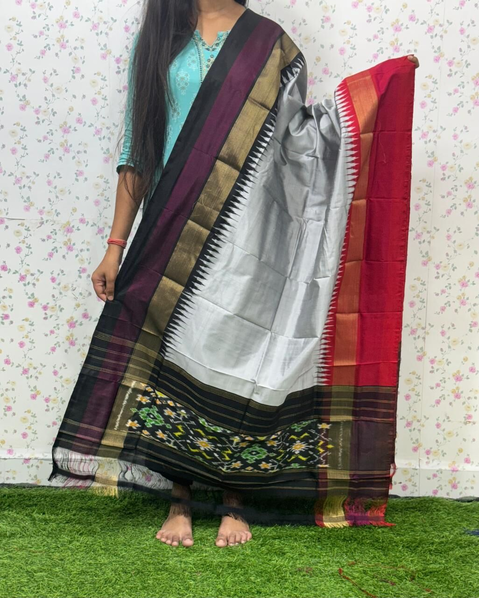 PSDHISDP4S23ZBCD56- Ikat silk dupatta