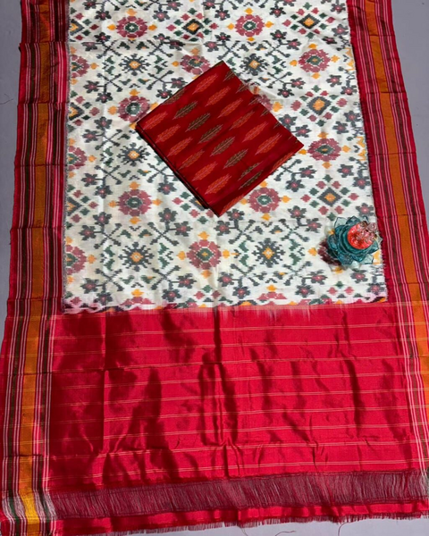 PSSISDST4V30FSCD39- Ikat Silk dupatta with Ikat sico top