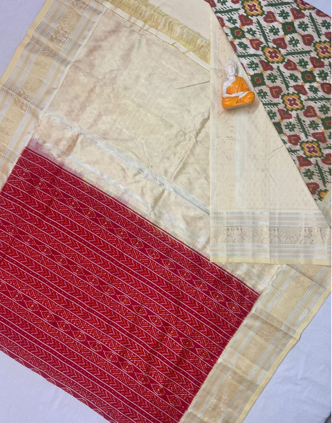 PGMRKBRS4D16FSCD60- Kanchi border Ikat silk saree