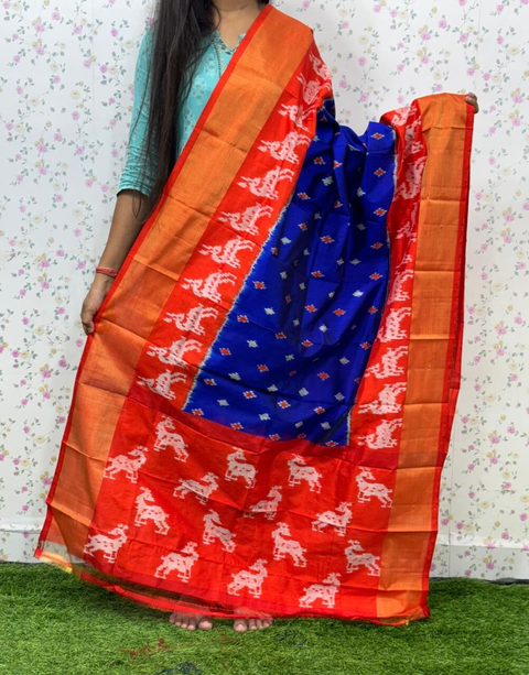 PSDHISDP4S23ZBCD28- Ikat silk dupatta