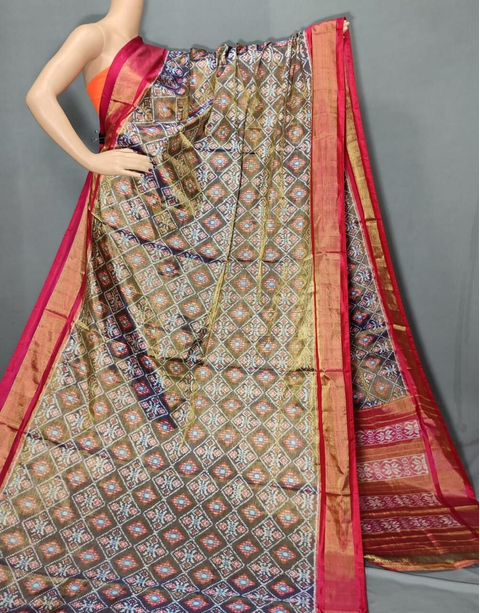 PUSNFTHS4D14NTDC10- Full tissue Ikat silk saree