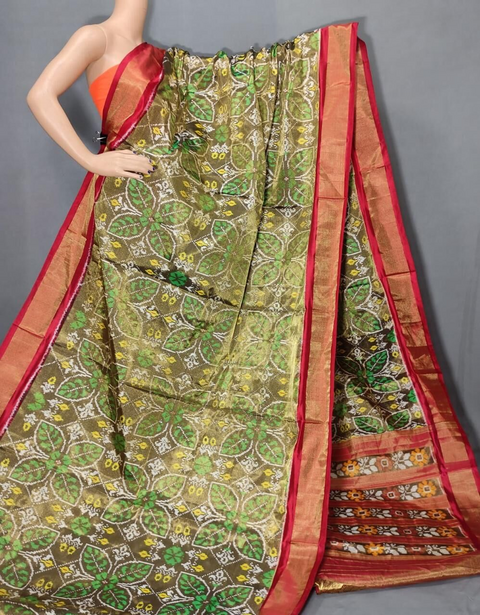 PUSNFTHS4D14NTDC09- Full tissue Ikat silk saree