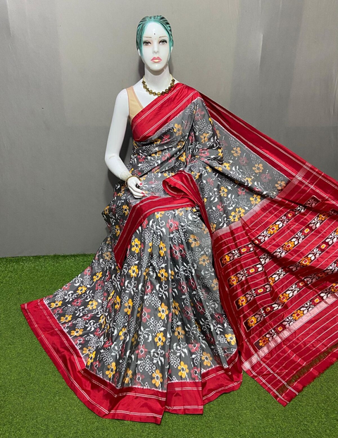 PSRGIDSS4D07BSDD21- Ikat silk saree