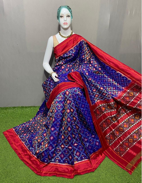 PSRGIDSS4D14BSDC27- Ikat silk saree