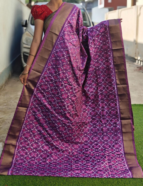 PGMRIDSS5J25NICC11- Ikat silk saree