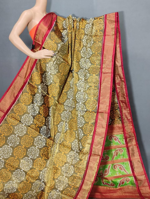 PUSNFTHS4D14NTDC02- Full tissue Ikat silk saree