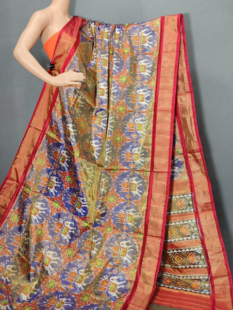 PUSNFTHS4D14NTDC20- Full tissue Ikat silk saree