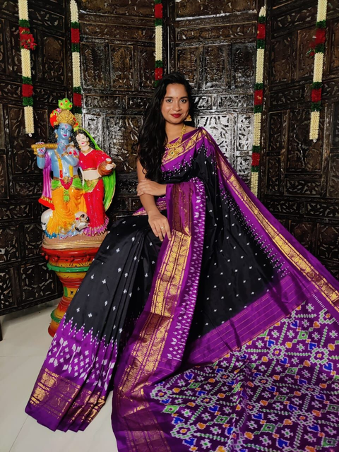 PRKSIDSS4G08NECC03- Ikat silk saree