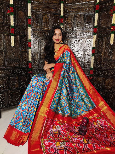 PGLNIDSS4G14BSDD07- Ikat silk saree