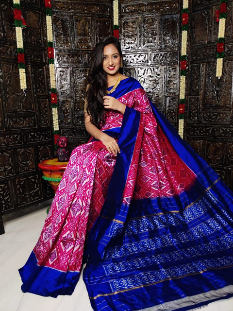 PGLNIDSS4G14BSDD14- Ikat silk saree