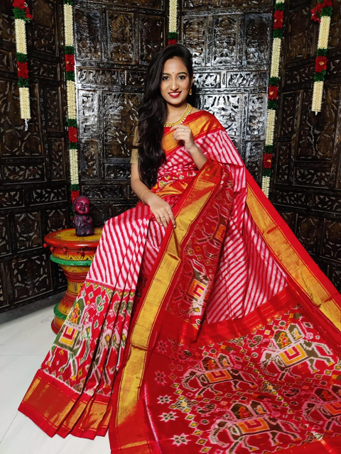 PGLNIDSS4G14BSDD16- Ikat silk saree