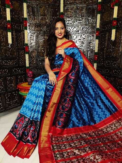 PGLNIDSS4G14BSDD18- Ikat silk saree