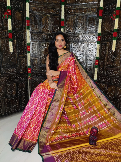 PGLNIDSS4G14BSDD24- Ikat silk saree