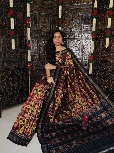 PGLNIDSS4G14BSDD32- Ikat silk saree