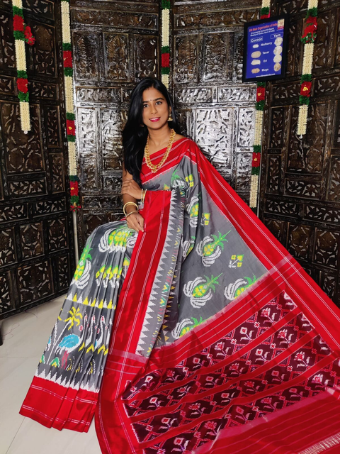 PGMRIDSS4G14NCDC22- Ikat silk saree