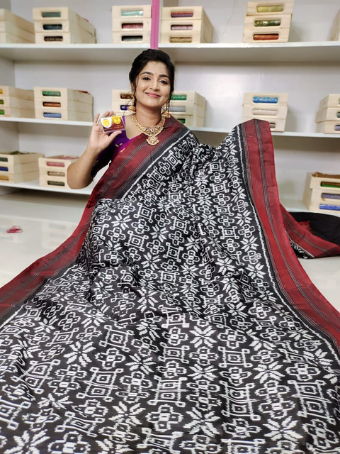 PGMRIDSS4S19BBDC01- Ikat silk saree