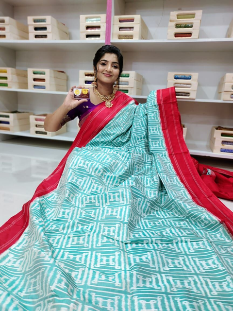 PGMRIDSS4S19BBDC15- Ikat silk saree