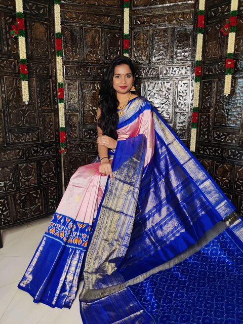 PGMRKBRS4S22FSDC26- Kanchi border Ikat silk saree