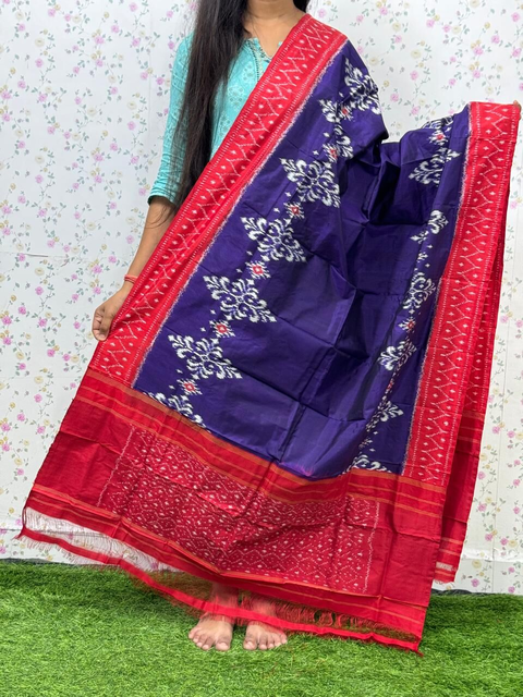 PSDHISDP4S23ZBCD10- Ikat silk dupatta