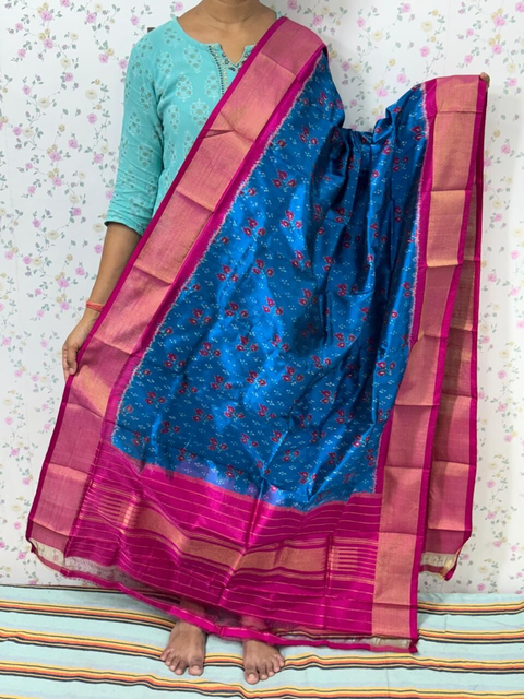 PSDHISDP4S23ZBCD13- Ikat silk dupatta