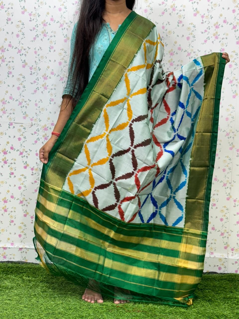 PSDHISDP4S23ZBCD14- Ikat silk dupatta