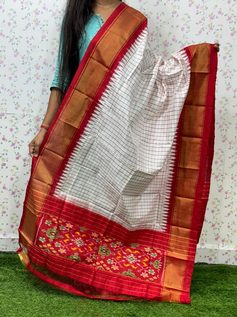 PSDHISDP4S23ZBCD20- Ikat silk dupatta