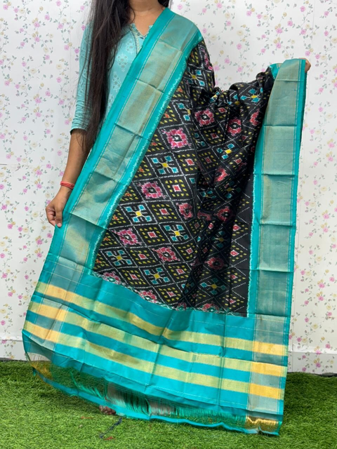 PSDHISDP4S23ZBCD26- Ikat silk dupatta