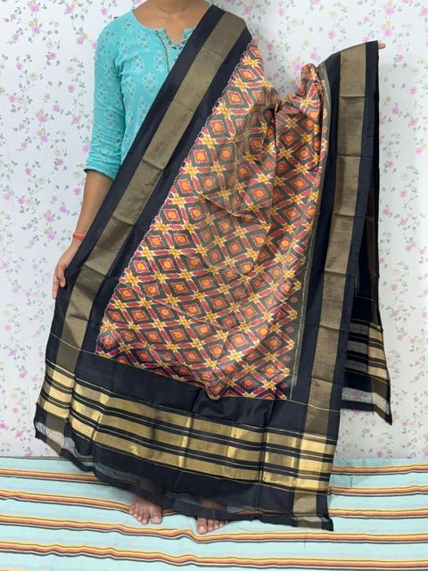 PSDHISDP4S23ZBCD57- Ikat silk dupatta