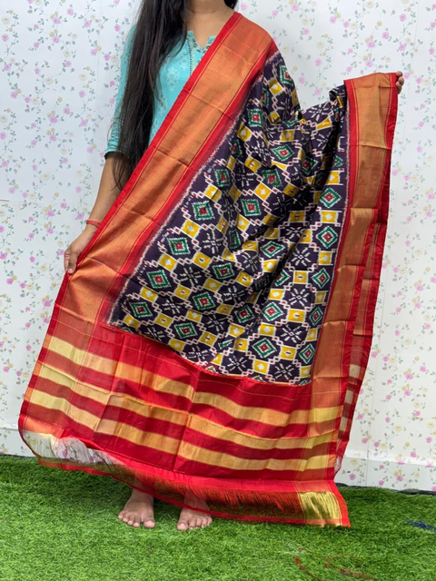 PSDHISDP4S23ZBCD62- Ikat silk dupatta