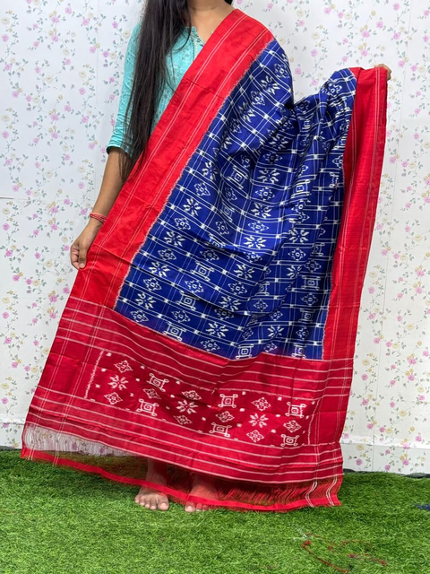 PSDHISDP4S23ZBCD63- Ikat silk dupatta