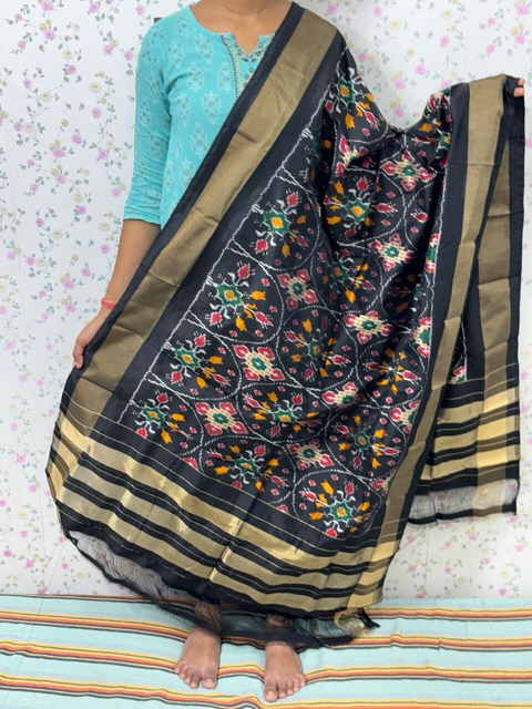 PSDHISDP4S23ZBCD72- Ikat silk dupatta