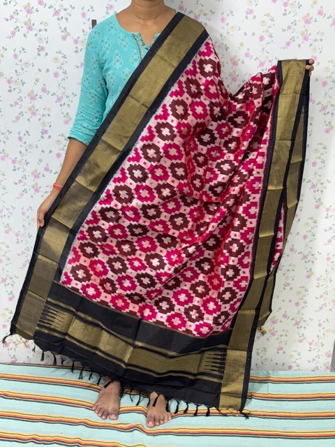 PSDHISDP4S23ZBCD73- Ikat silk dupatta