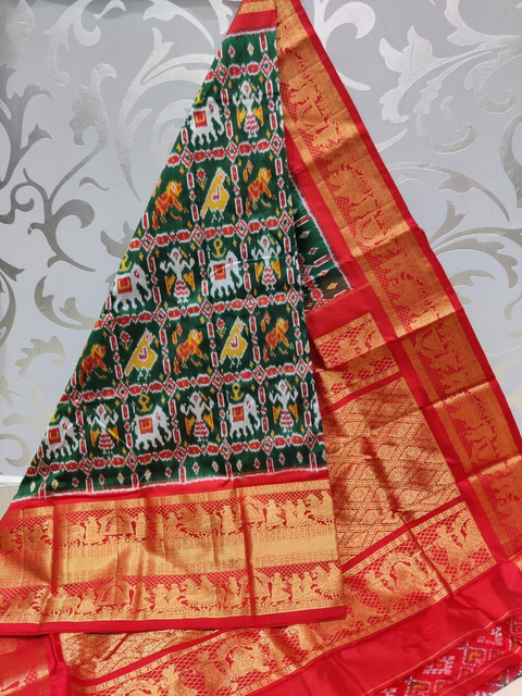 PSVHKBRS4S21FSCD07- Kanchi border Ikat silk saree