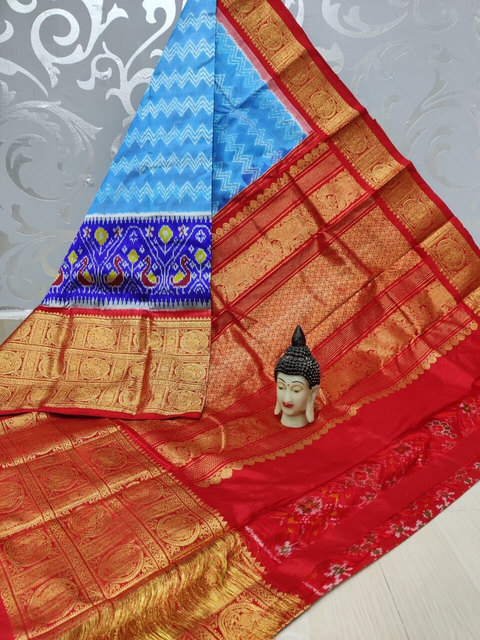 PSVHKBRS4S21FSCD12- Kanchi border Ikat silk saree