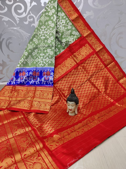 PSVHKBRS4S21FSCD15- Kanchi border Ikat silk saree